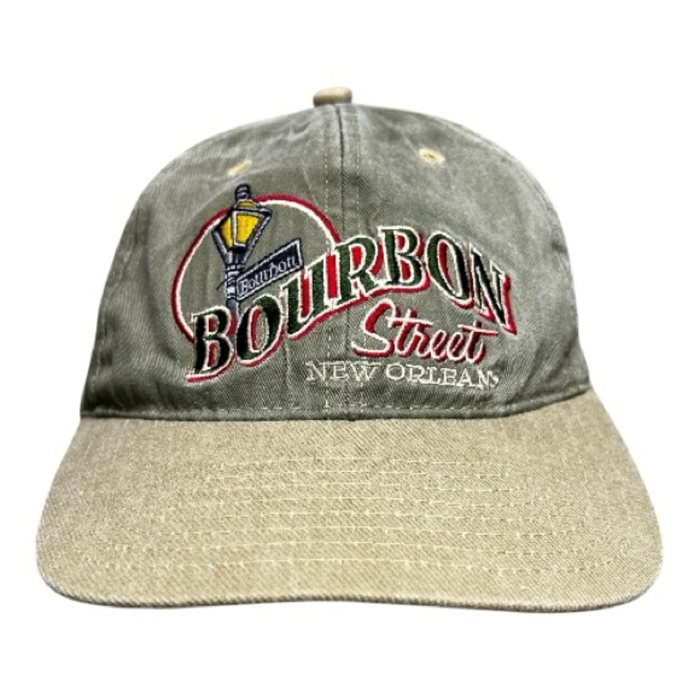 Vintage Embroidered Bourbon Street New Orleans strapback cap